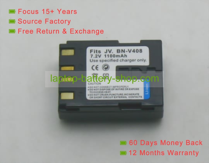 Jvc BN-V428, BN-V408 7.2V 1100mAh replacement batteries - Click Image to Close