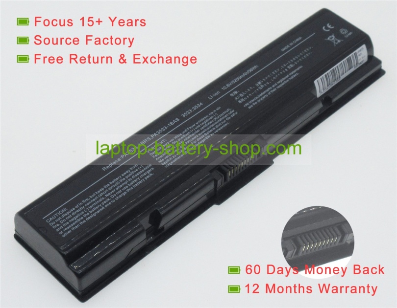 Toshiba PA3534U-1BRS, PA3534U1BRS 10.8V 4400mAh replacement batteries - Click Image to Close