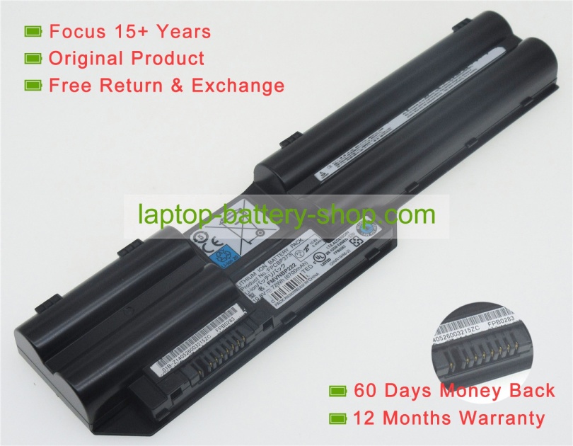 Fujitsu FPCBP373, 3INR19/66-2 10.8V 6700mAh replacement batteries - Click Image to Close