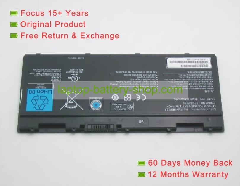 Fujitsu FPCBP374, FMVNBP221 14.4V 3150mAh replacement batteries - Click Image to Close
