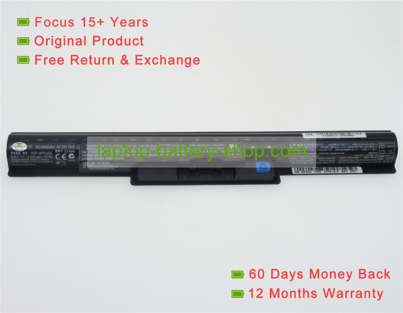 Sony VGP-BPS35, VGP-BPS35A 14.8V 2670mAh replacement batteries - Click Image to Close