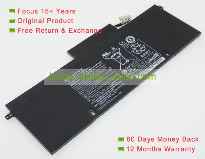 Acer 1ICP5/60/80-2, AP13D3K 7.5V 6060mAh replacement batteries - Click Image to Close