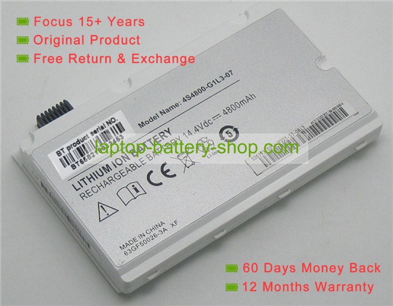Toshiba 3S4400-C1S1-07, 3S4400-G1S2-05 14.4V 4800mAh replacement ba - Click Image to Close