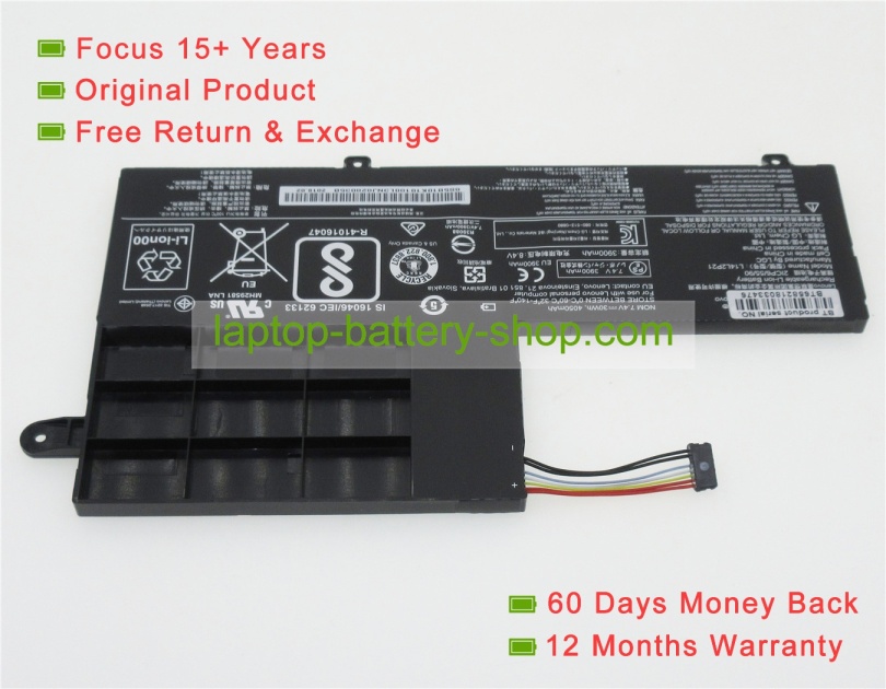Lenovo L14M2P21, L14L2P21, IdeaPad 320 7.4V 4050mAh original batteries - Click Image to Close