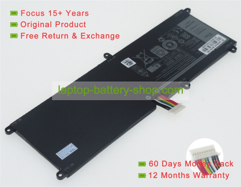 Dell VHR5P, T04E001 7.6V 4600mAh replacement batteries - Click Image to Close