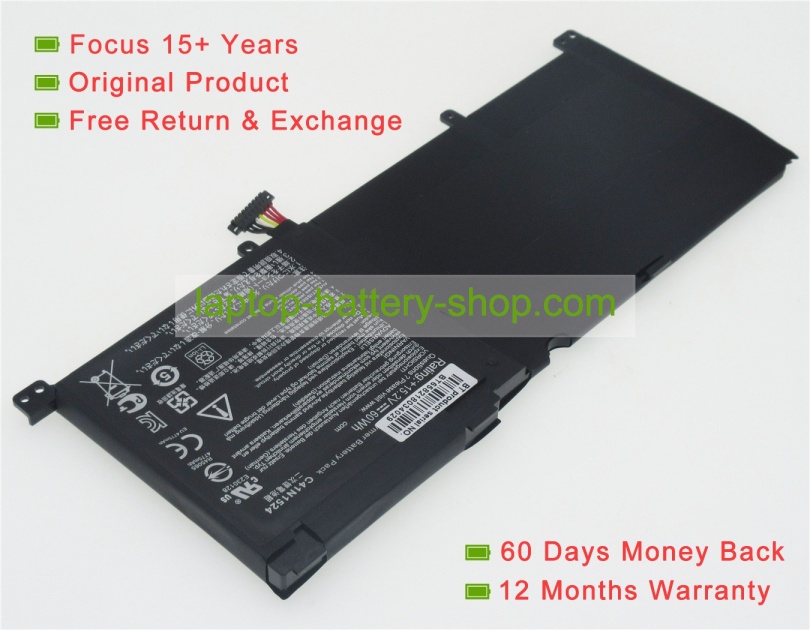 Asus C41N1524, 0B200-01250200 15.2V 4400mAh replacement batteries - Click Image to Close