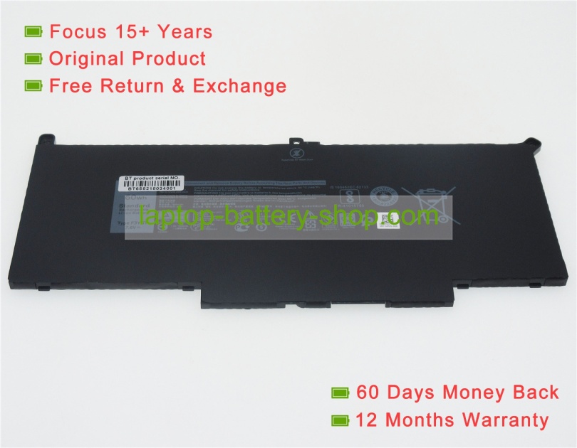Dell F3YGT, P28S 7.6V 7500mAh original batteries - Click Image to Close