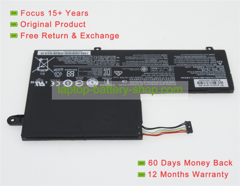 Lenovo L15L3PB1, L15C3PB1 11.4V 4645mAh original batteries - Click Image to Close