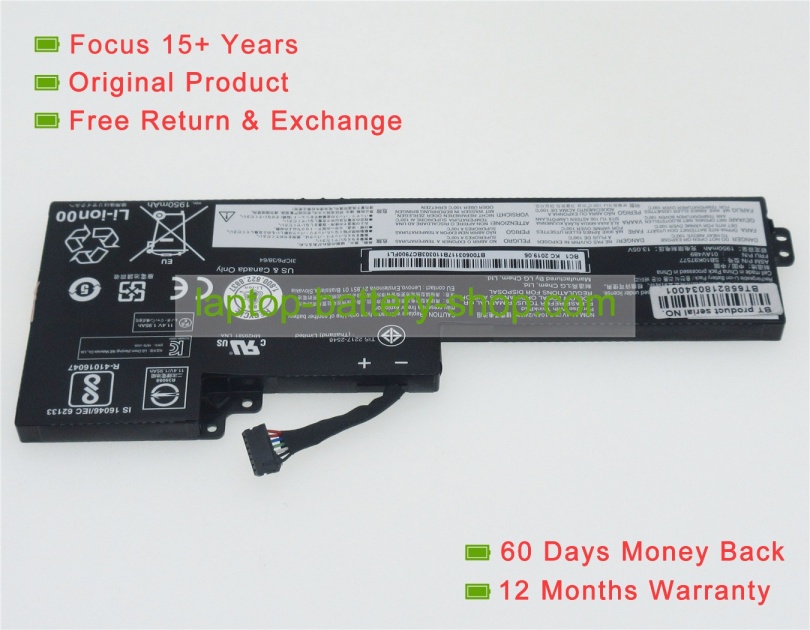 Lenovo 01AV419, SB10K97576 11.46 or 11.55V 2100mAh original batteries - Click Image to Close
