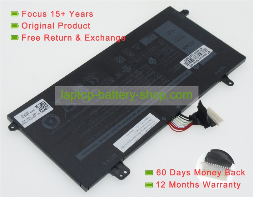 Dell J0PGR, JOPGR 7.6V 5250mAh replacement batteries - Click Image to Close