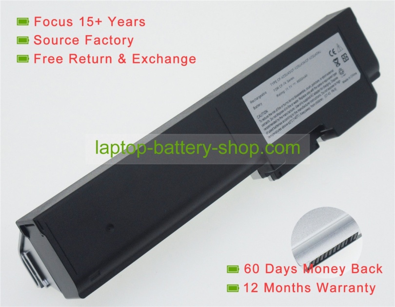 Panasonic CF-VZSU43, CF-VZSU43A 11.1V 6600mAh replacement batteries - Click Image to Close