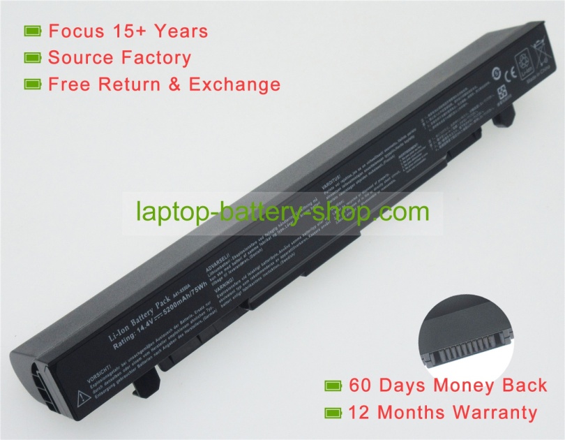 Asus A41-X550, A41-X550A 14.4V 4400mAh replacement batteries - Click Image to Close
