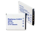 Casio NP-60, BC-60L 3.7V 750mAh replacement batteries