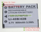 Kodak KLIC-7006, NP-45A 3.7V 900mAh replacement batteries