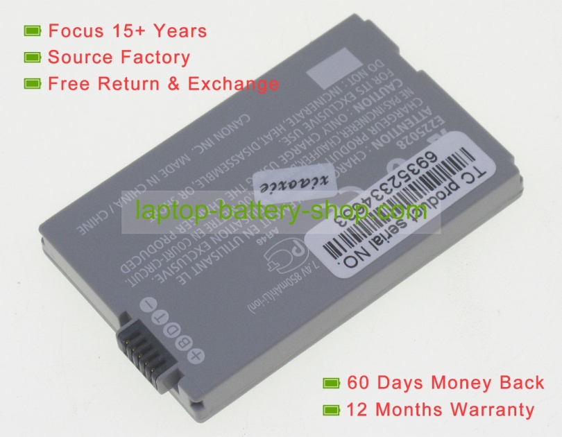 Canon BP-208DG, BP-208 7.4V 850mAh replacement batteries - Click Image to Close