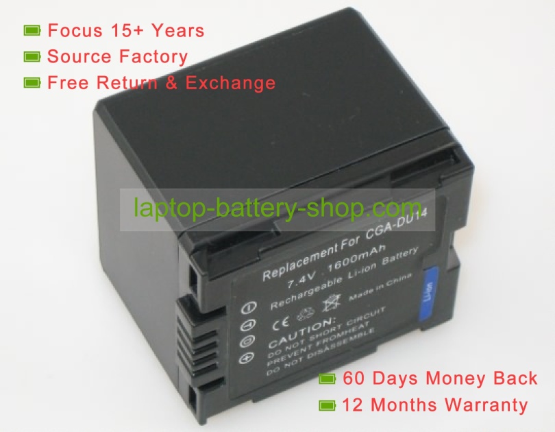Panasonic CGA-DU14, VW-VBD140 7.2V 1400mAh replacement batteries - Click Image to Close