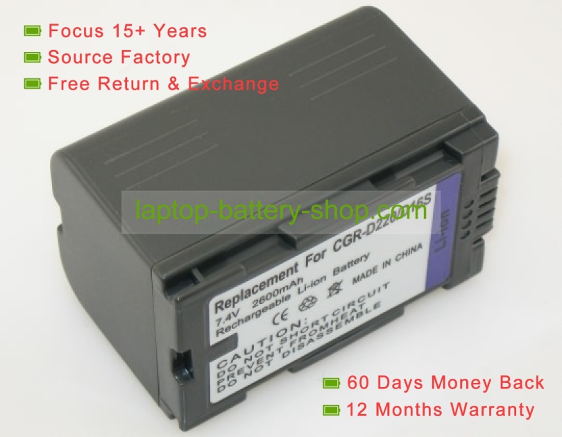 Panasonic CGR-D220, CGR-D210 7.2V 1700mAh replacement batteries - Click Image to Close