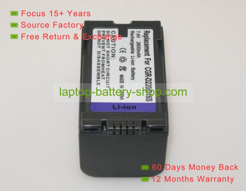 Panasonic CGR-D220, CGR-D210 7.2V 1700mAh replacement batteries - Click Image to Close