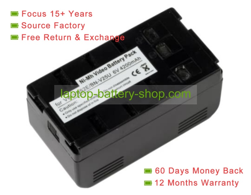 Jvc BN-V25U, BN-V12U 6V 4000mAh replacement batteries - Click Image to Close