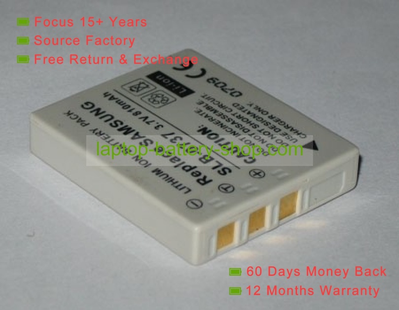 Samsung SLB-0737 3.7V 760mAh replacement batteries - Click Image to Close