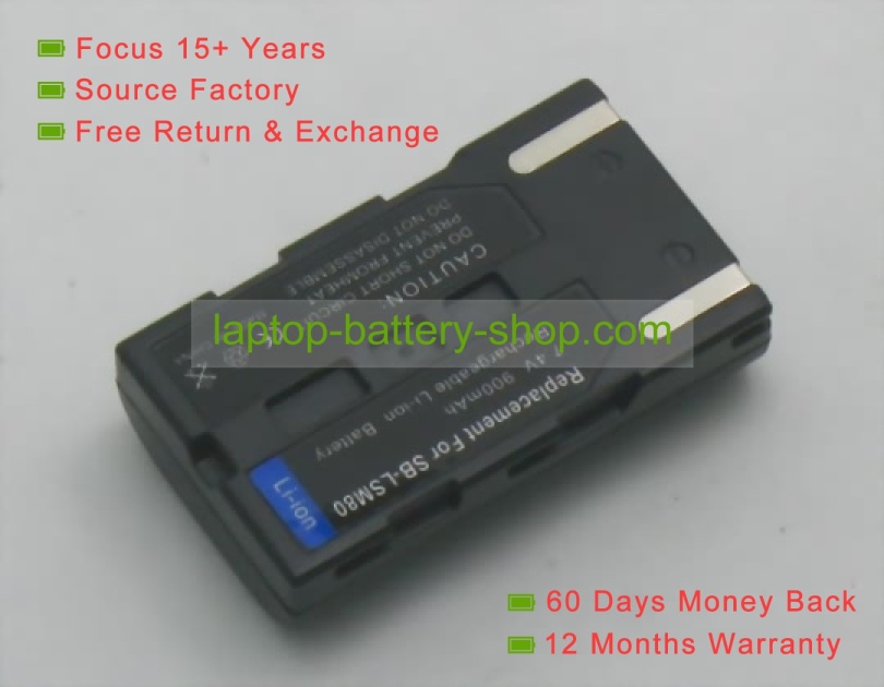 Samsung SB-LSM80 7.4V 850mAh replacement batteries - Click Image to Close