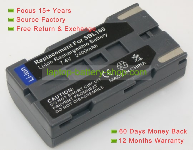Samsung SB-L160, SB-L110A 7.2V 2000mAh replacement batteries - Click Image to Close