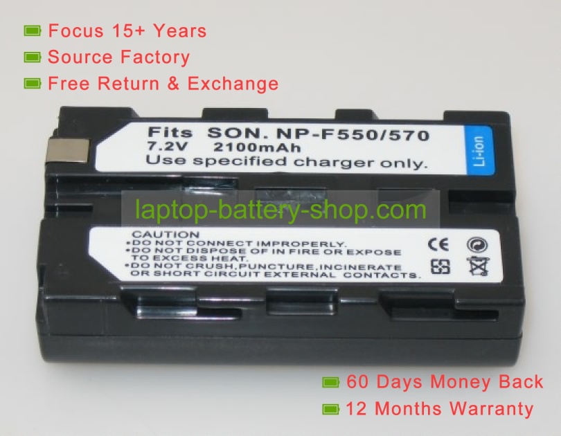 Sony NP-F550, NP-F330 7.2V 1850mAh replacement batteries - Click Image to Close