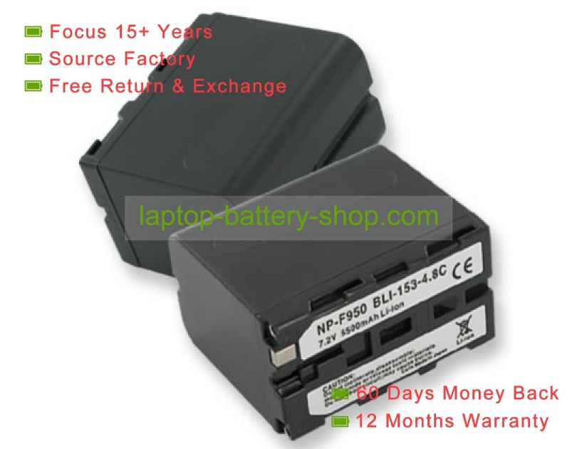 Sony NP-F950, NP-F930 7.2V 5500mAh replacement batteries - Click Image to Close