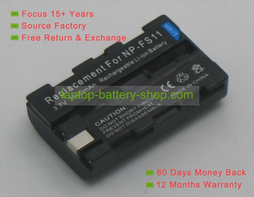 Sony NP-FS11, NP-FS10 3.6V 1400mAh replacement batteries - Click Image to Close