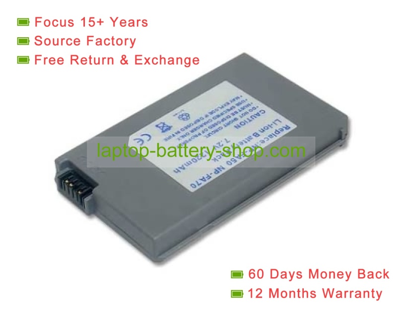 Sony NP-FA70 7.2V 1250mAh replacement batteries - Click Image to Close