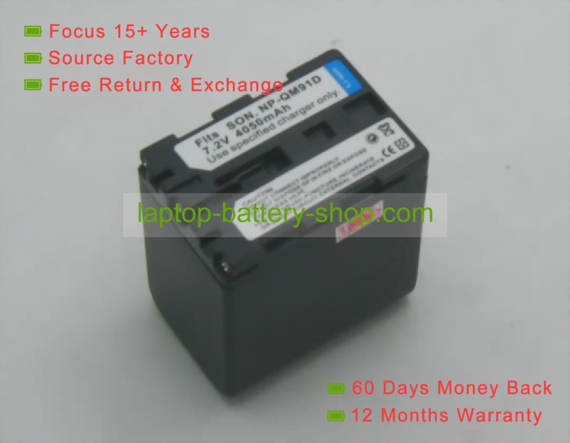 Sony NP-QM91, NP-FM90 7.2V 4050mAh replacement batteries - Click Image to Close