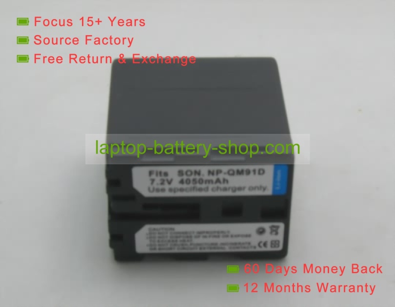 Sony NP-QM91, NP-FM90 7.2V 4050mAh replacement batteries - Click Image to Close