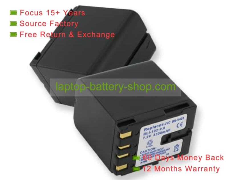 Jvc BN-V428U, BN-V438 7.2V 3300mAh replacement batteries - Click Image to Close