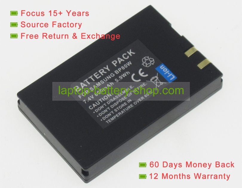 Samsung IA-BP80W 7.4V 800mAh replacement batteries - Click Image to Close