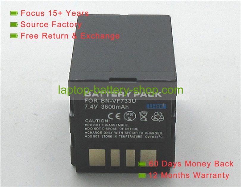 Jvc BN-VF733, BN-VF733U 7.4V 3600mAh replacement batteries - Click Image to Close