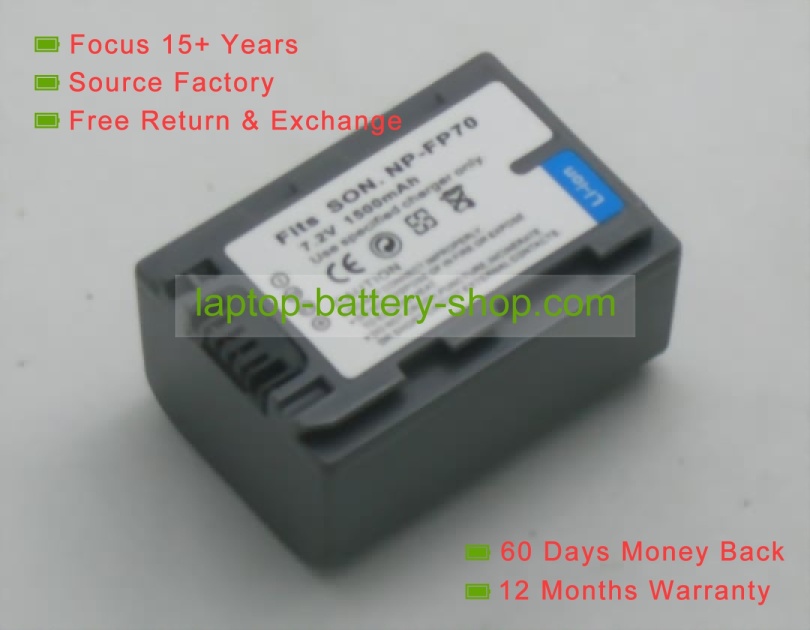 Sony NP-FP60 7.2V 1250mAh replacement batteries - Click Image to Close
