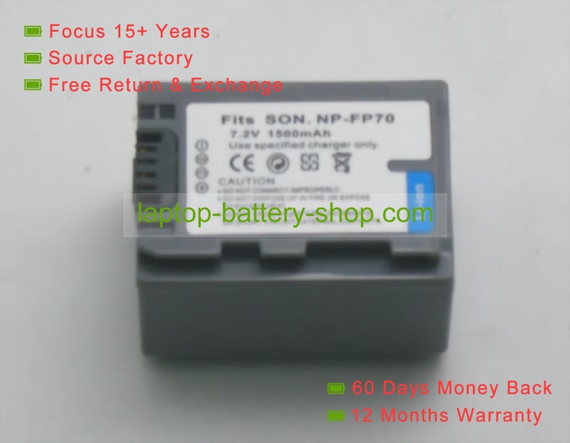 Sony NP-FP60 7.2V 1250mAh replacement batteries - Click Image to Close