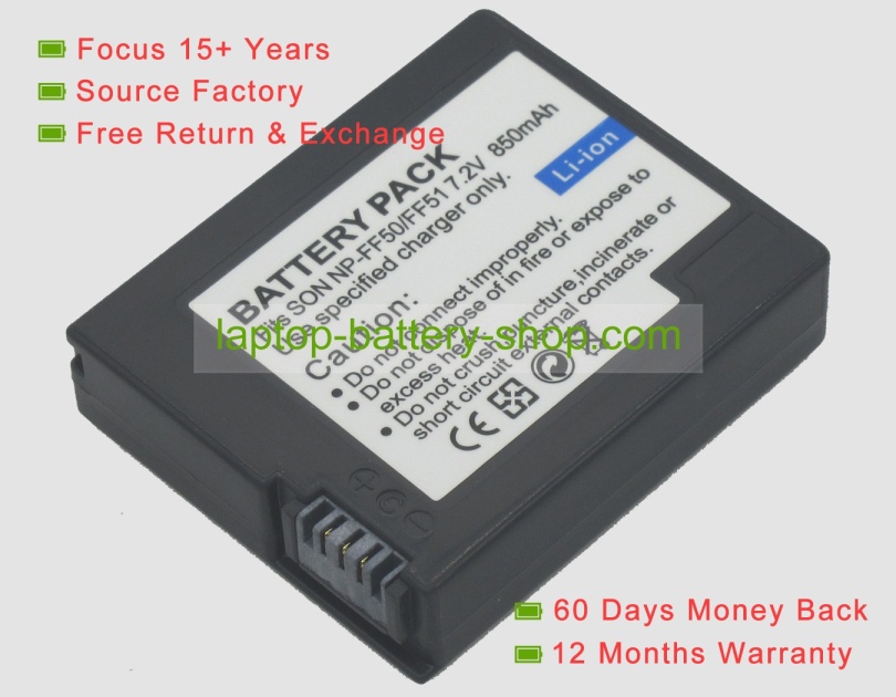 Sony NP-FF51S 7.4V 700mAh replacement batteries - Click Image to Close