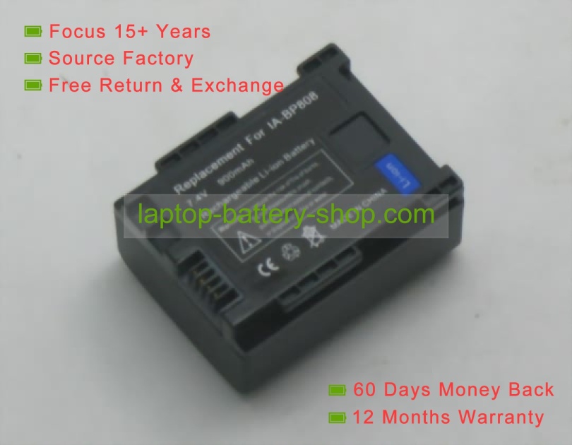 Canon BP-808, BP-808D 7.4V 890mAh replacement batteries - Click Image to Close