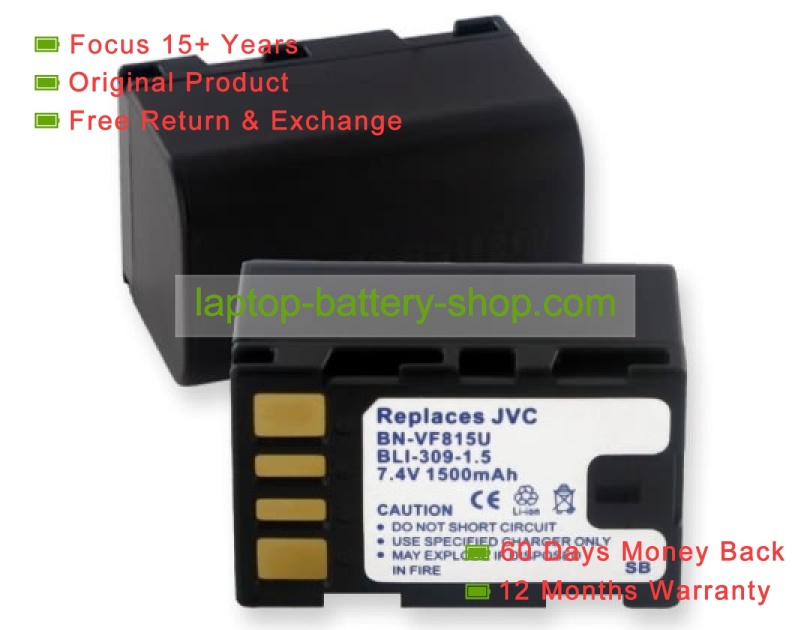 Jvc BN-VF808U, BN-VF815U 7.2V 1600mAh original batteries - Click Image to Close