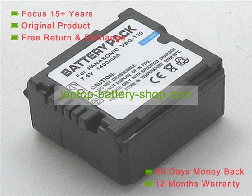 Panasonic VW-VBG130GK, VW-VBG070-K 7.2V 1320mAh original batteries - Click Image to Close