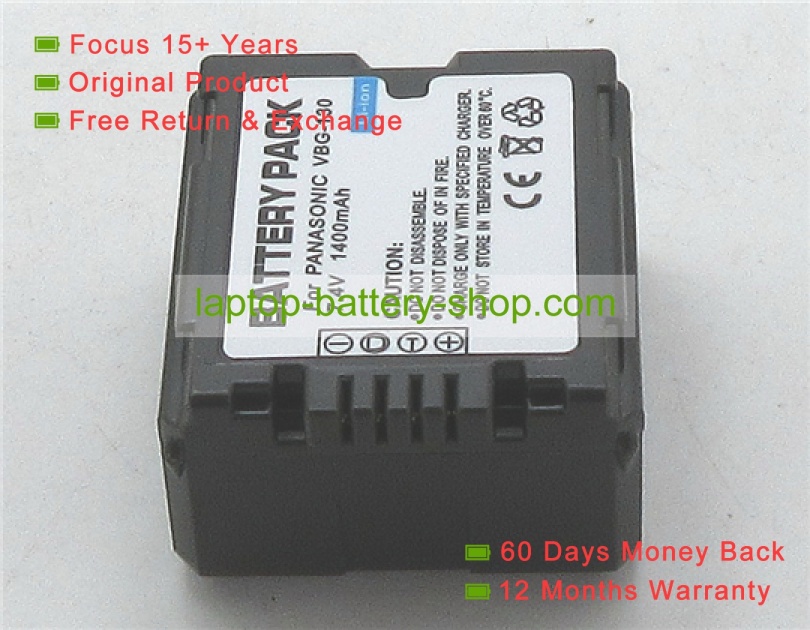 Panasonic VW-VBG130GK, VW-VBG070-K 7.2V 1320mAh original batteries - Click Image to Close