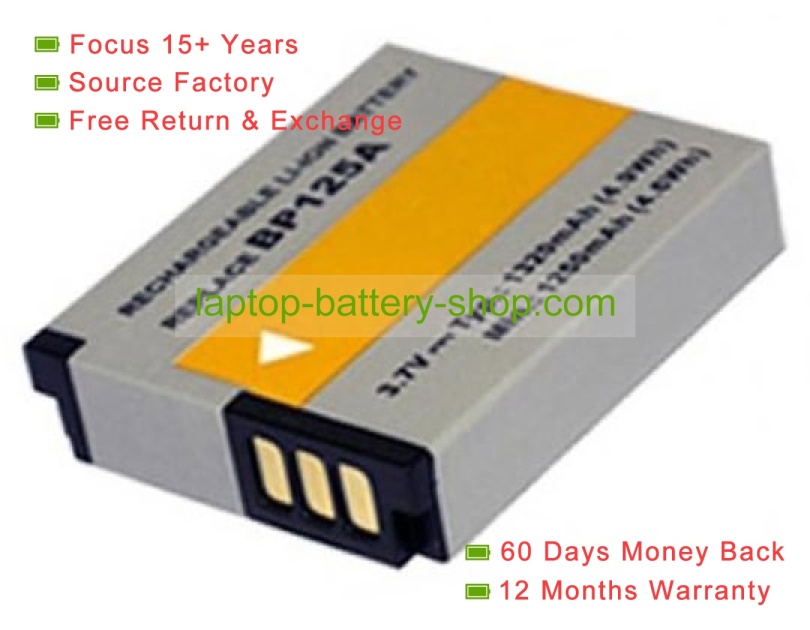 Samsung BP125A, IA-BP125A 3.7V 1250mAh replacement batteries - Click Image to Close