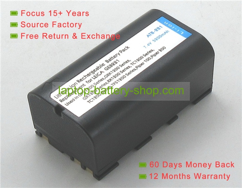 Leica GEB221 7.4V 4400mAh replacement batteries - Click Image to Close
