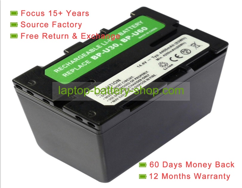 Sony BP-U60, BP-U30 14.4V 7800mAh replacement batteries - Click Image to Close