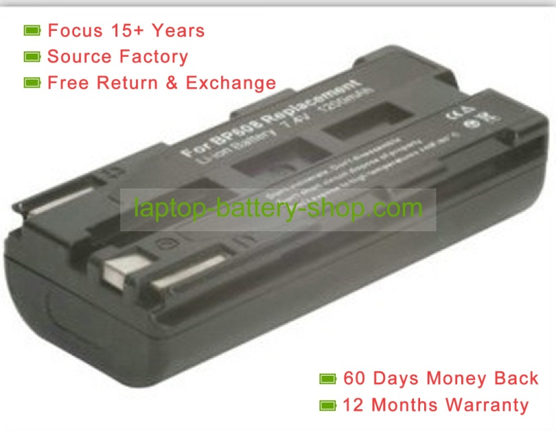 Canon BP-608, BP-608A 7.2V 950mAh replacement batteries - Click Image to Close