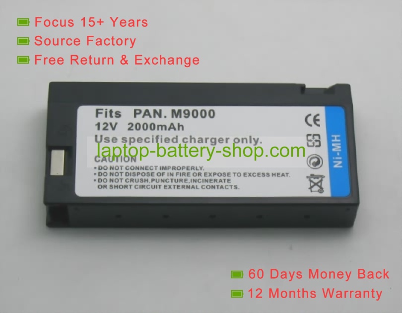 Panasonic VW-VBF2T, VBF2 12V 2000mAh replacement batteries - Click Image to Close