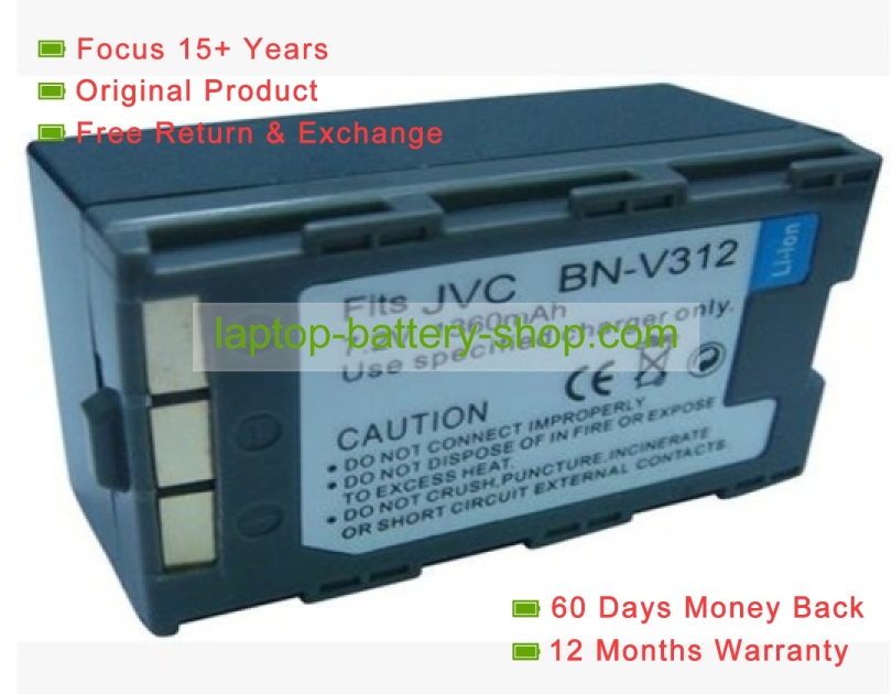 Jvc BN-V312, BN-V312U 7.2V 1360mAh original batteries - Click Image to Close