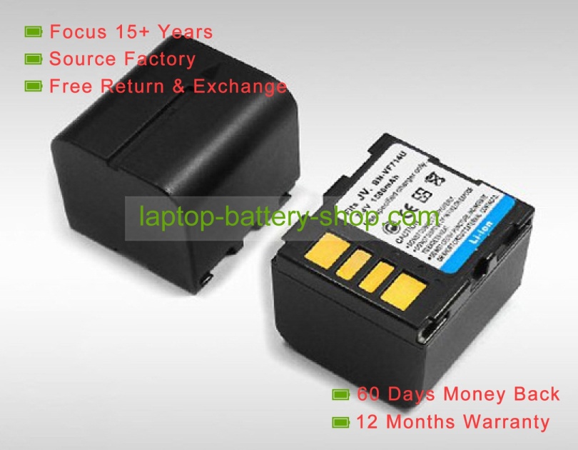 Jvc BN-V714, BN-V712U 3.6V 1850mAh replacement batteries - Click Image to Close