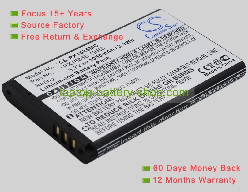 Toshiba PX1685, PA3792U-1CAM-01 3.7V 1050mAh replacement batteries - Click Image to Close